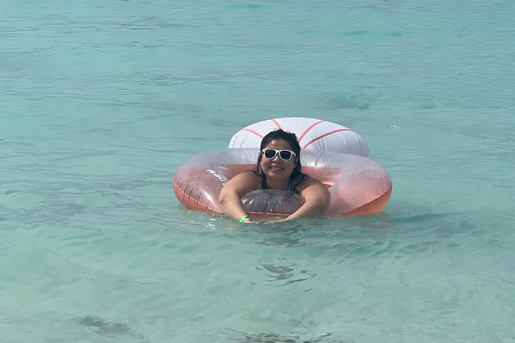 Floating on a floatie